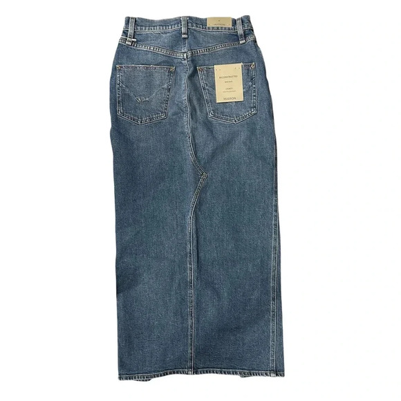 NWT Hudson Reconstructed Womens 25 Midi Legacy Denim Skirt Lucent Wash - Picture 2 of 10